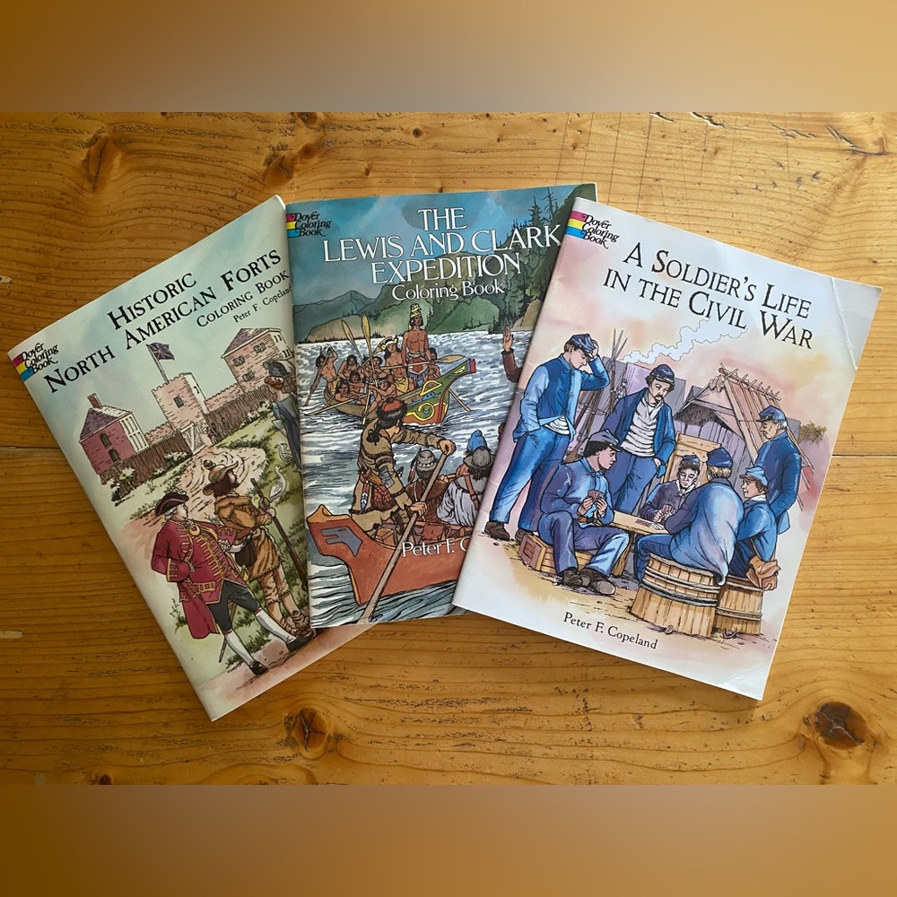 Vintage Dover Historic Coloring Book Set